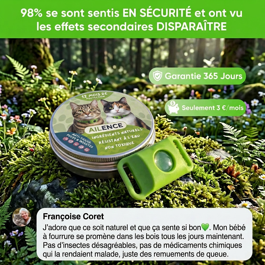 Protegez votre chat naturellement contre les tiques les phlebotomes et les puces protection de 12 mois